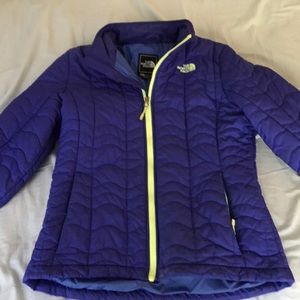 The North Face Purple and lime green winter jacket